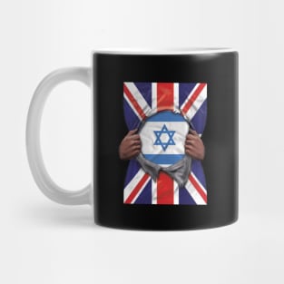 Israel Flag Great Britain Flag Ripped - Gift for Isreali From Israel Mug